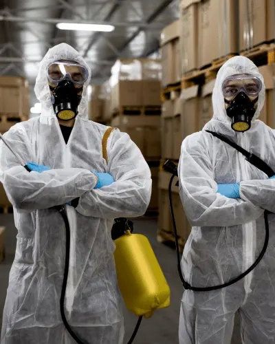 The Fenix team in protective gear